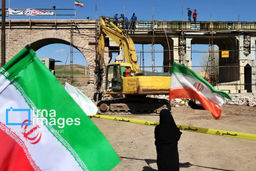 تصاویری از بازسازی ۴ روزه پل امین‌آباد زنجان